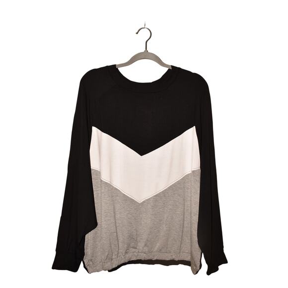 TRACY ANDERSON FOR G.I.L.I. NEW $79 Colorblock Raglan Sleeve‎ Sweatshirt XL - Picture 1 of 3